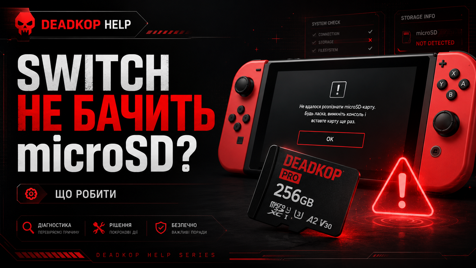 Nintendo Switch не бачить microSD — що робити