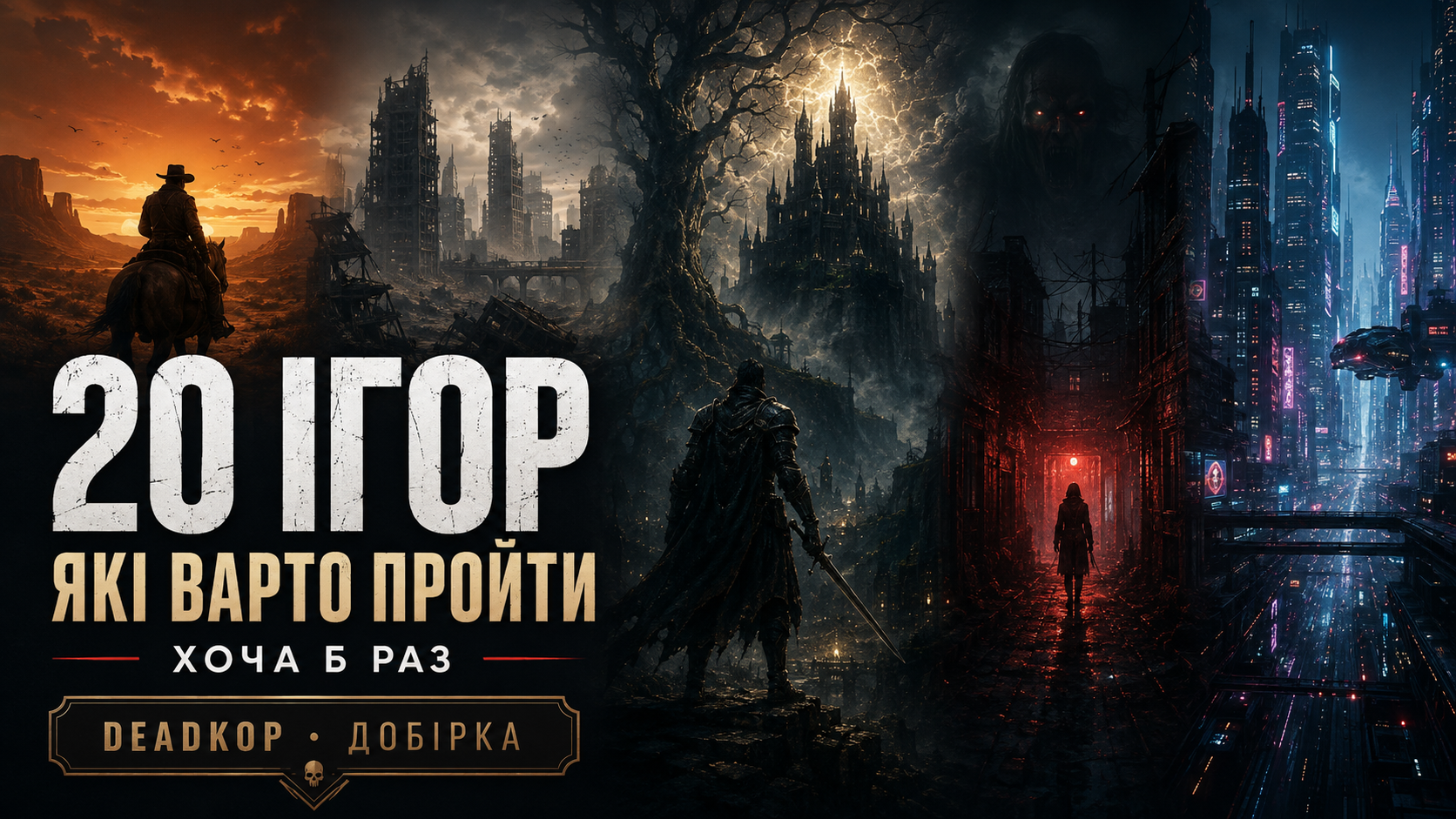 20 ігор, які варто пройти хоча б раз у житті