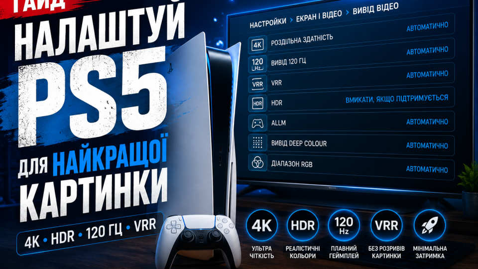 Як налаштувати PS5 для найкращої картинки: 4K, HDR, 120 Гц і VRR