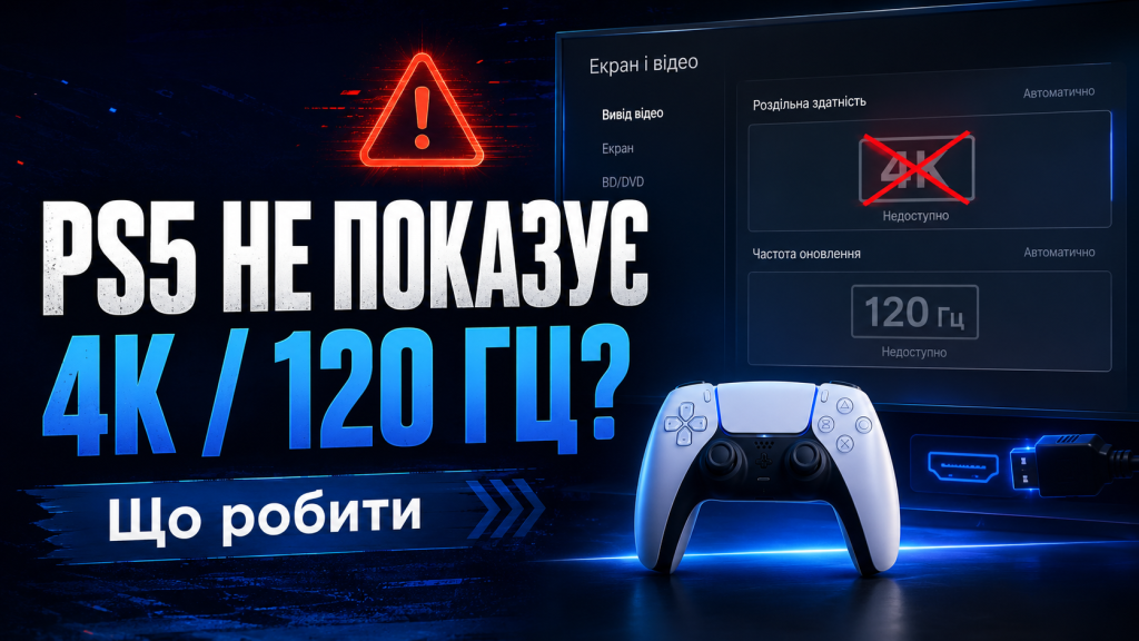PS5 не показує 4K або 120 Гц — способи вирішення проблеми
